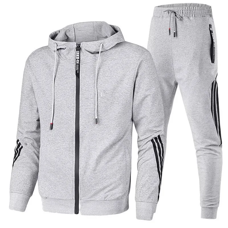 Brand Men Tracksuit 2 Pieces Men\'s Winter Jacket Casual Zipper Jackets Sportswear+Pants Sweatshirt Sports Suit Men Sets Clothing