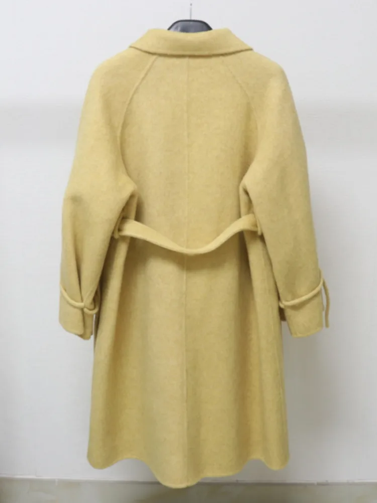 ZMEENNA Stilvoller langer Dufflecoat aus Wollmischung für Damen, lässige und warme Winteroberbekleidung mit Vordertaschen ZM4079