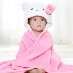 Anime Baby Bathrobe Bath Blankets Cute Hello Kitty Stitch Minnie Mouse Cartoon Shape Child Kids Hooded Cloak Drop Shopping