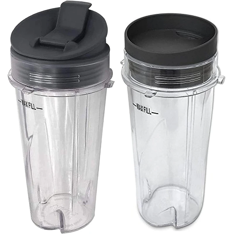 Replacement Parts Blender Cup With Lid 16 Ounce Cups,Compatible For Nutri Ninja Blender BL770 BL780 BL660 Accessories