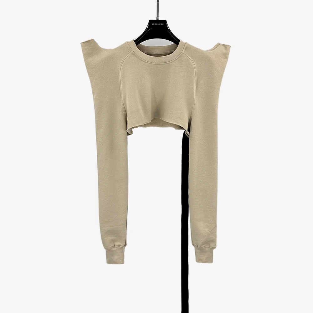 

Короткая толстовка с капюшоном Y2K Antler Design, женский топ с круглым вырезом и длинными рукавами в стиле фанк High Street, новинка осени 2023 г.