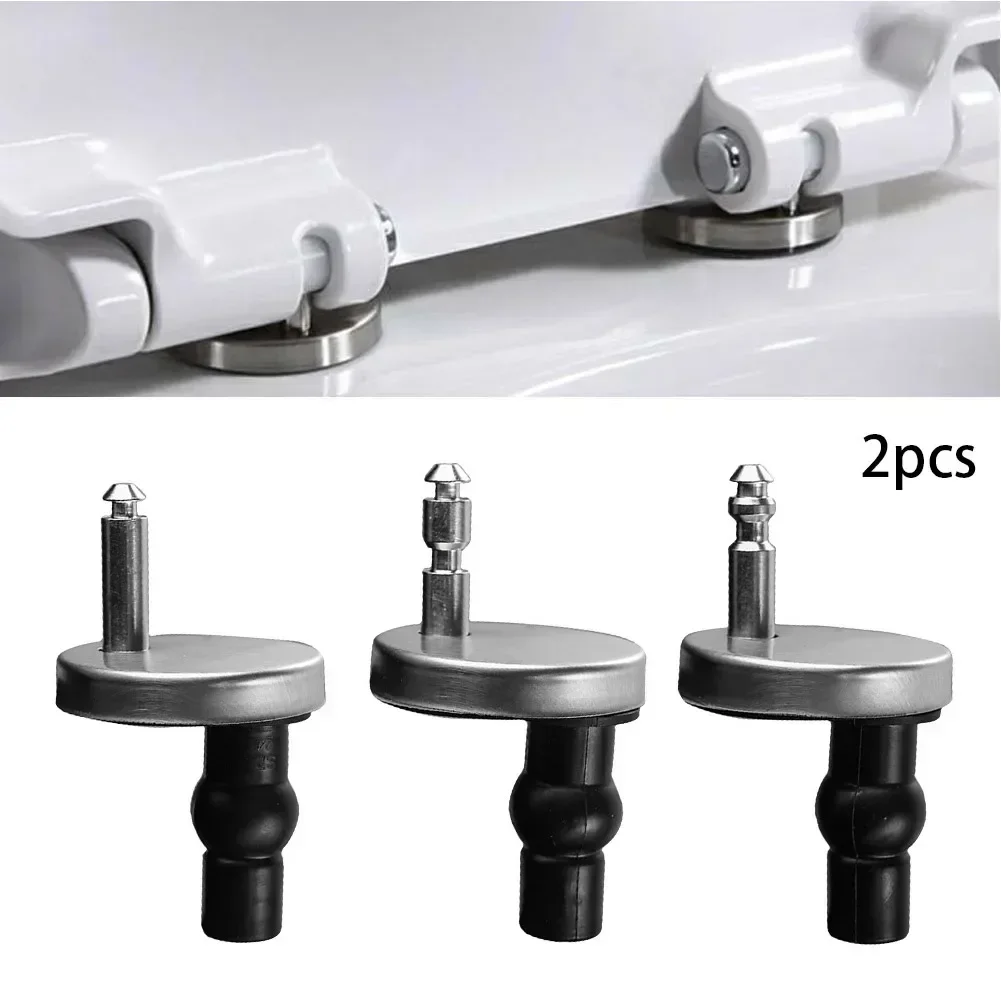 2 Pcs 55mm Toilet Seat Hinge Fitting Screw Anchoring Setscrew Pin To Top Close Soft Release Quick Install Toilet Kits