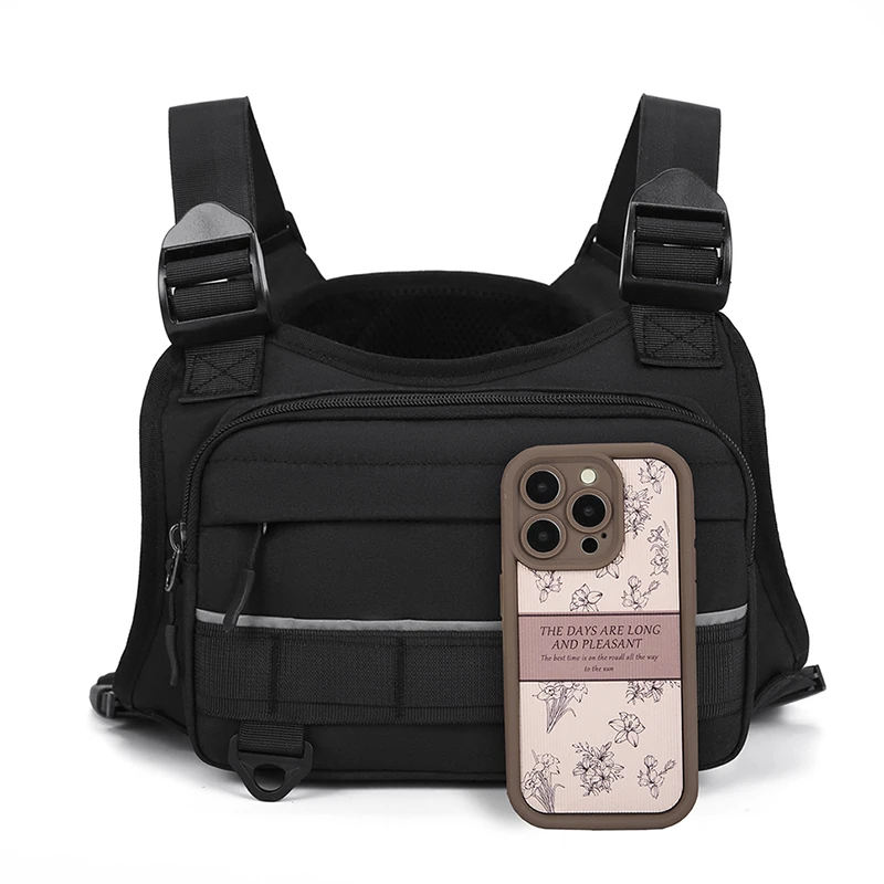 Taktische Outdoor-Brusttasche Unisex Lauf- und Fahrradtasche EDC-Weste Workout-Sport-Brustpackung für Männer – Detail 9