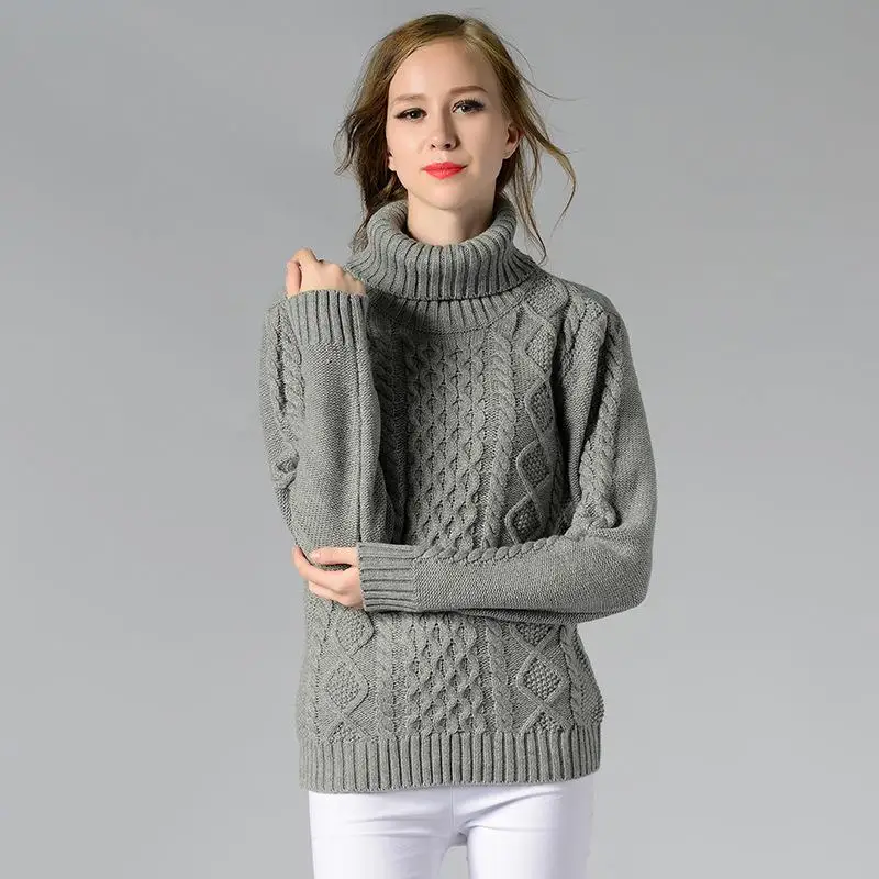 

High Ne Knitted Sweater Long Sve Twist Flower Base irt Women's Faion Commute Sle Thiened Tee Acetate Fiber