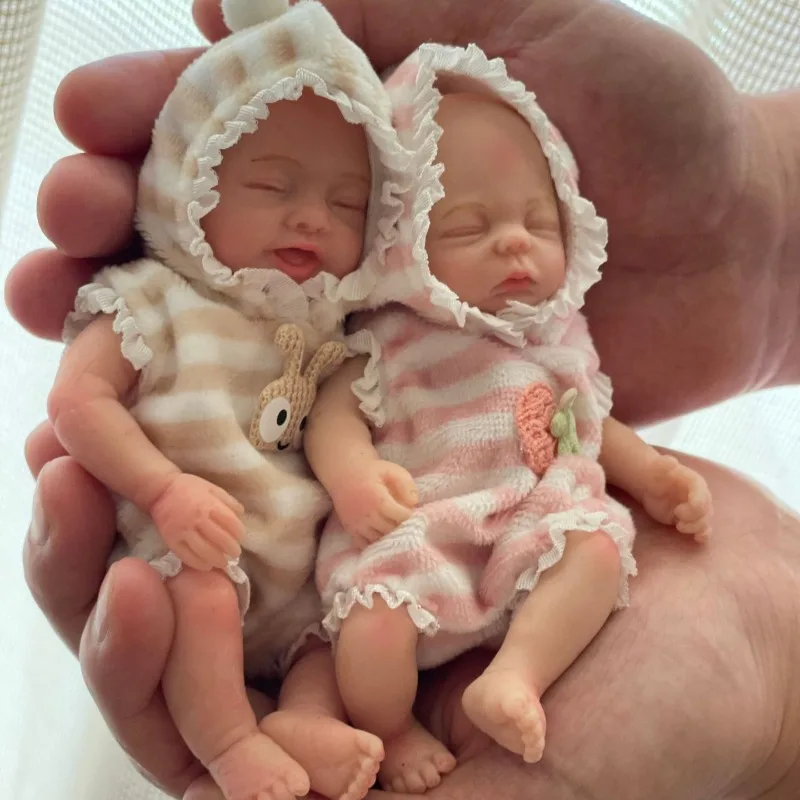 6-inch Reborn Doll Full Silicone Mini Newborn Bald Girl 15cm