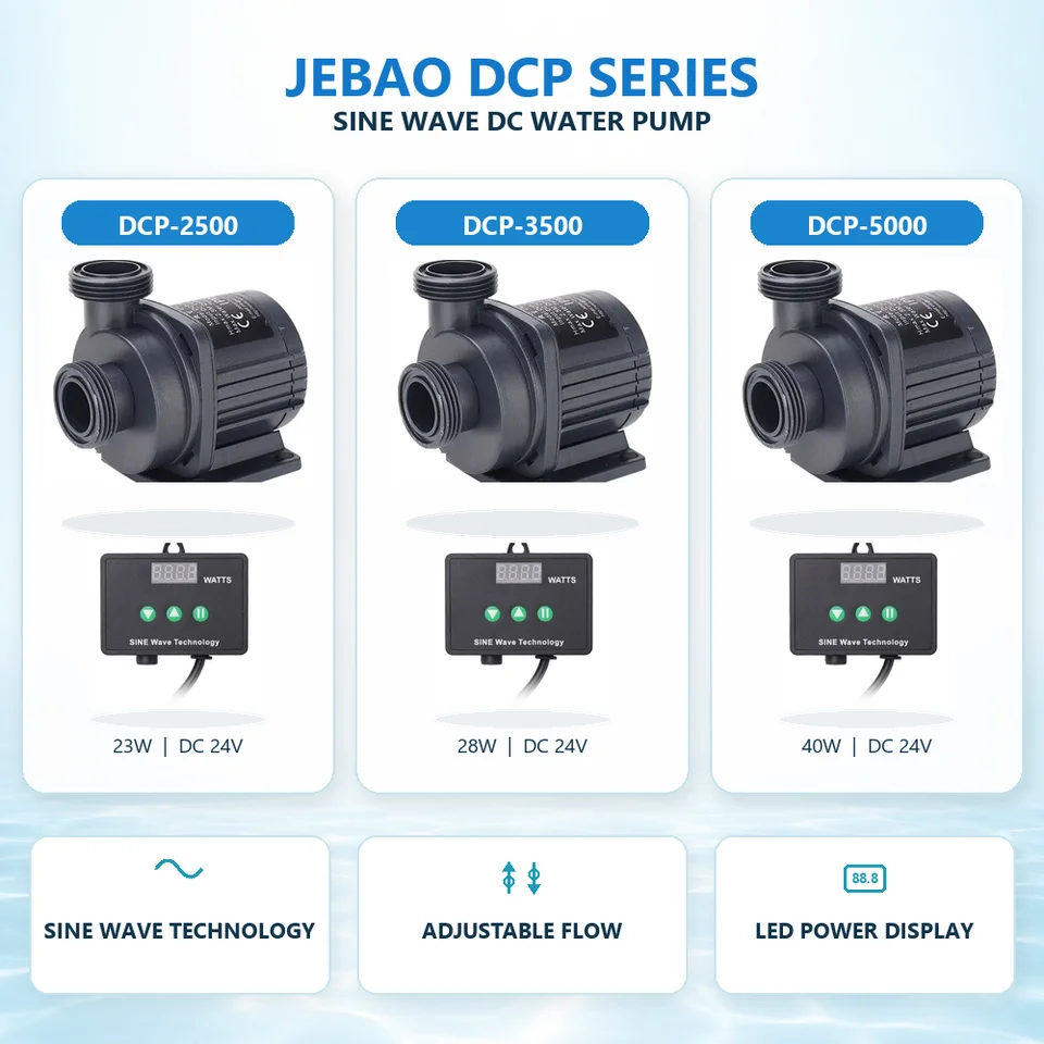 Jebao DCP 2500/3000/3500 DC Water Submersible Pump Quiet Energy