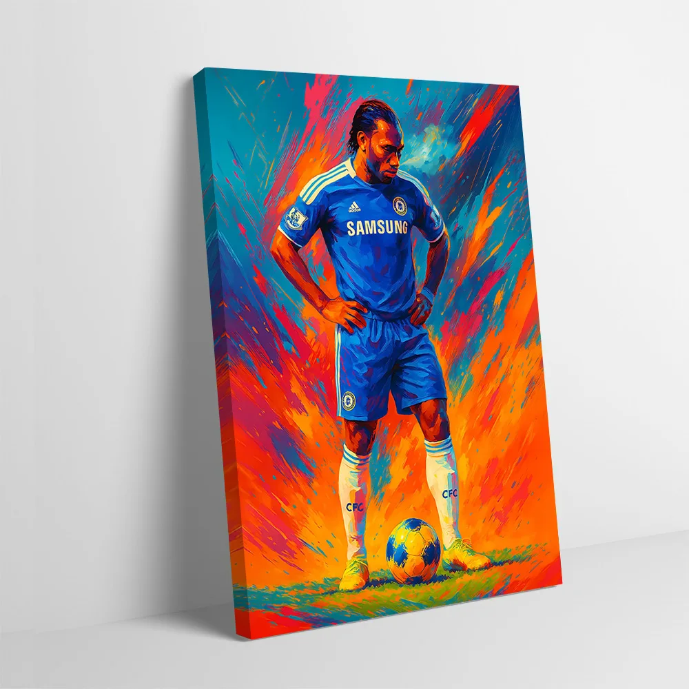 Didier Drogba Soccer Art Poster Customizable Printed Canvas Painting Wall Art Gift for Luxury Decoration Room Ornaments Pictures