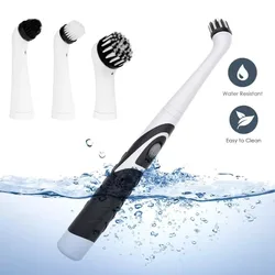 Electric Cleaning Brush Scrubber Cleaning Electric Brush House For Kitchen Bathroom 4 Heads for Bathroom Toilet Kitchen Tile