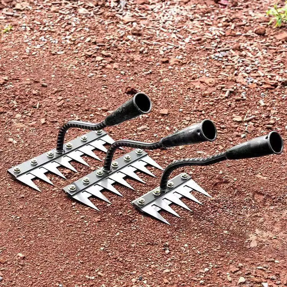 Garden Hand Rake Multifunctional Leveling Loosening-Soil Rake For Flower Beds Vegetable Gardens