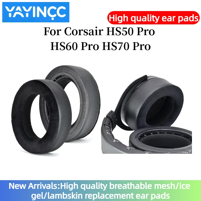 

YAYINCC 1 Pair Replacement Foam Ear Pads Pillow Cushion Cover For Corsair HS50 Pro HS60 Pro HS70 Pro Headphone Headset