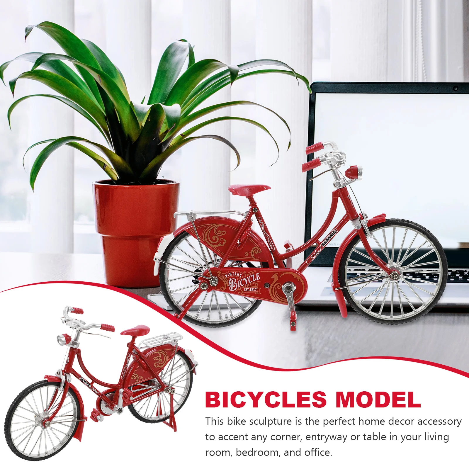 Bicycle Model Bike Decoration Home Supplies Miniature Ornament Vintage Style Adornment Car Kits