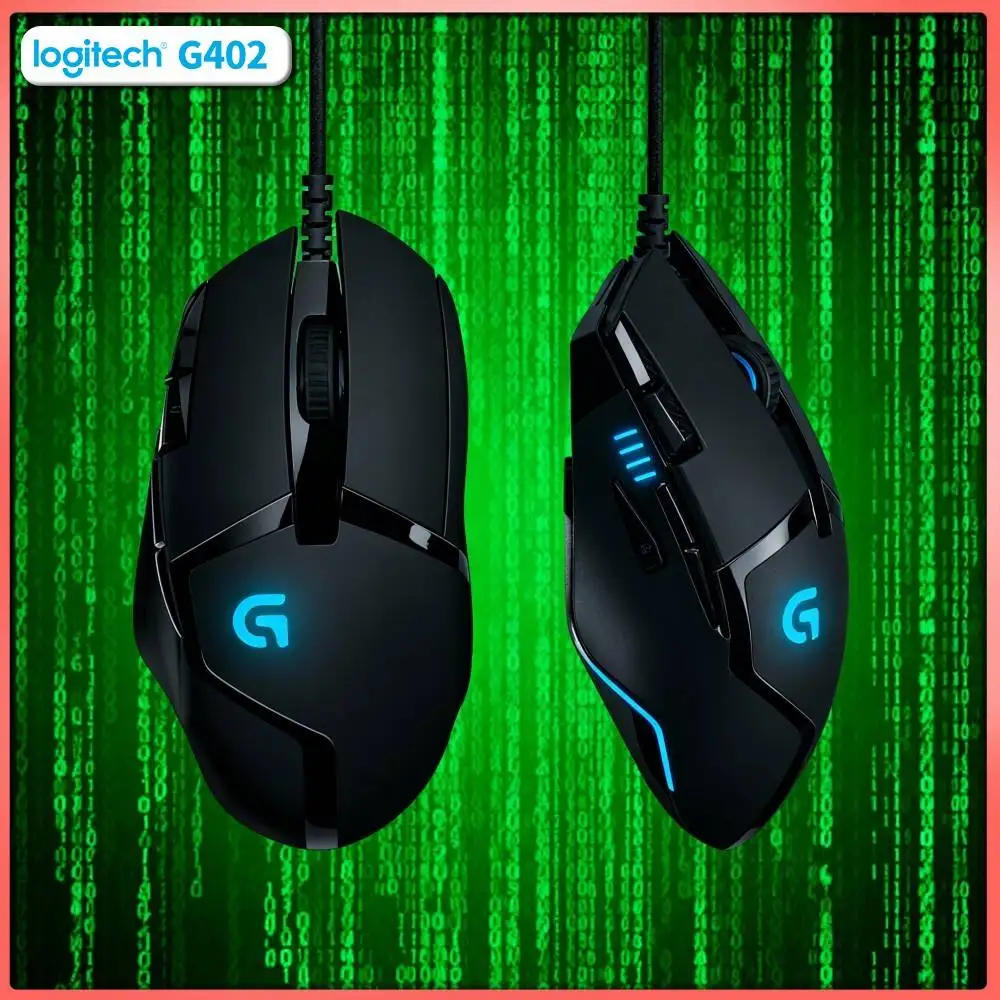 High-Precision Logitech G402 Gaming Mouse Fusion Engine Tech 4000 DPI 1ms Response Anti-Slip Comfortable Gaming Grips