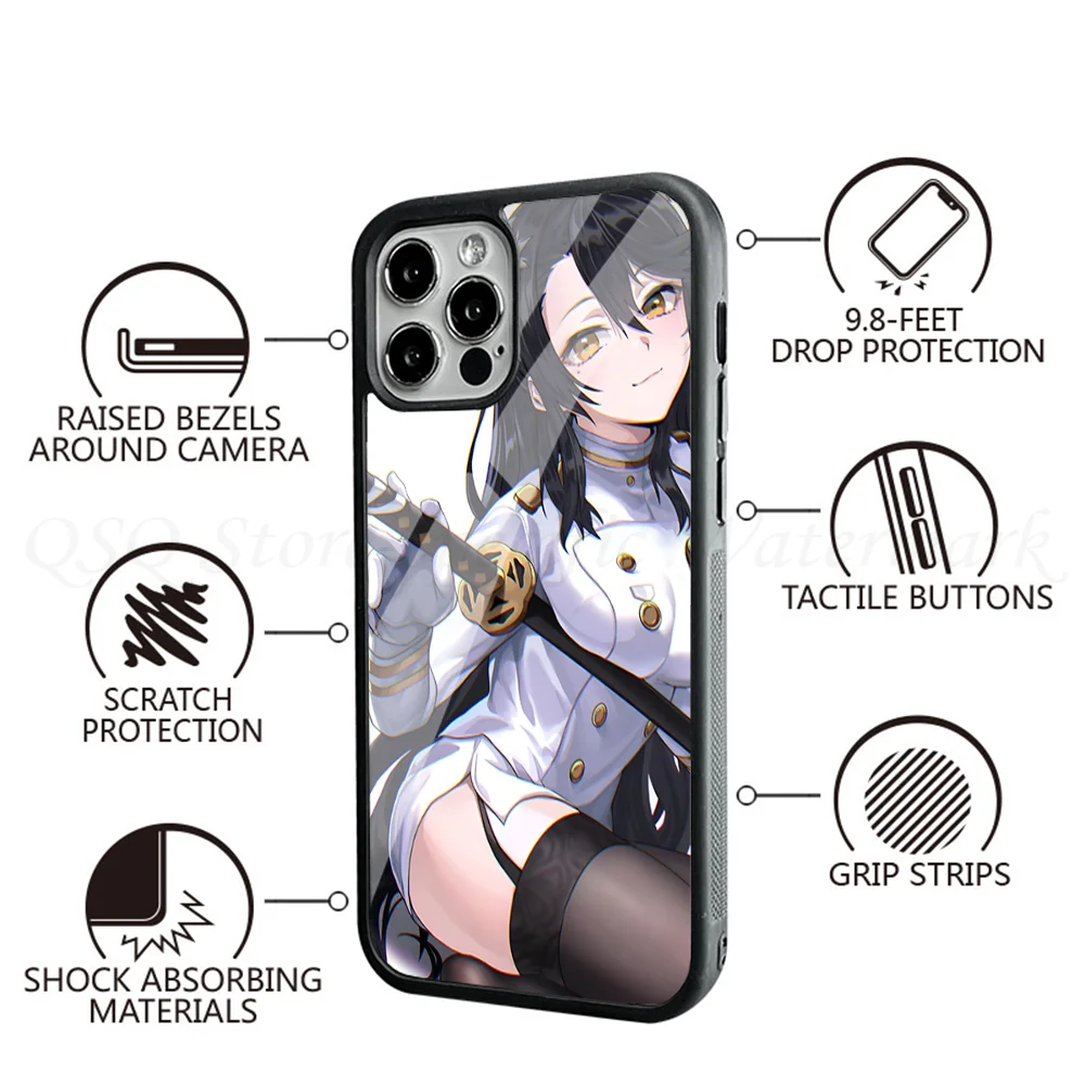 Atago Azur Lane Phone Cases For IPhone 15 14 13 Pro Max 11 12 Mini Alex Mirror TPU Shell