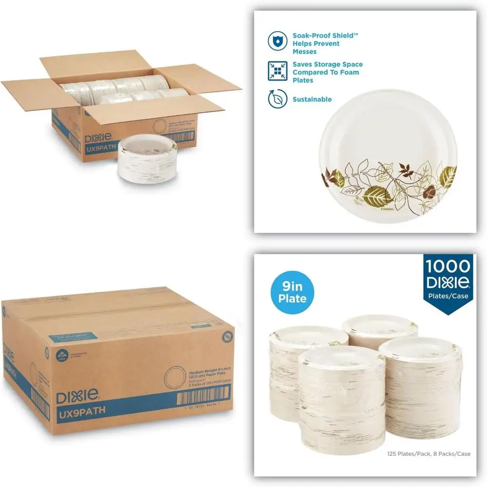 

Mediumweight Green/Burgundy Paper Plates, 8.5, 1000 Count