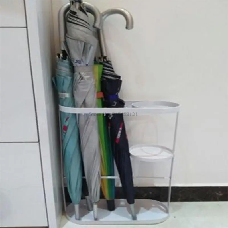 Simple Metal Umbrella Stand Holder Household Iron waterproof Long and short Umbrella Rack storage bucket Organizer Shelf Stand