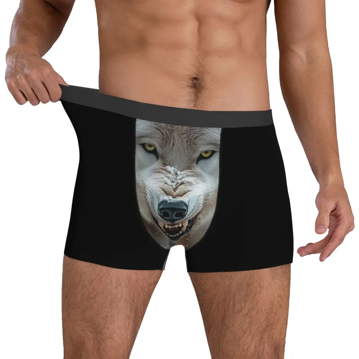 

Нижнее белье Angry Wolf Face, удобные трусы-боксеры для мужчин, 3D чехол, большие размеры, боксеры