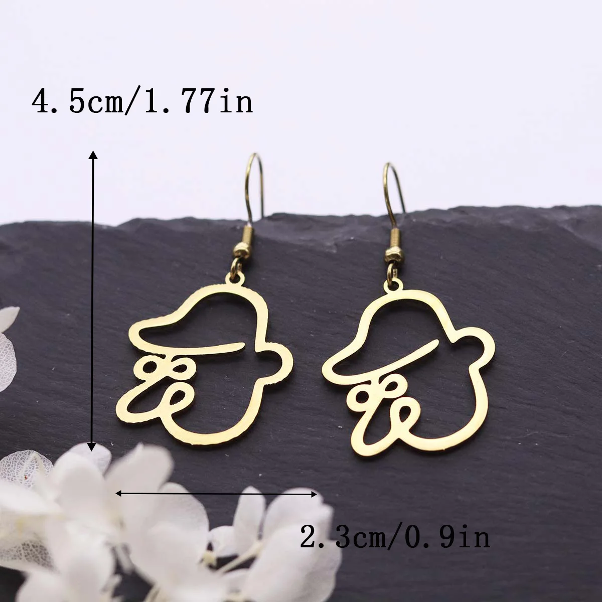 Kinitial Hollow Line Face Dangle Earrings Exaggerated Abstract Face Silhouette Earrings Women Jewelry Gifts