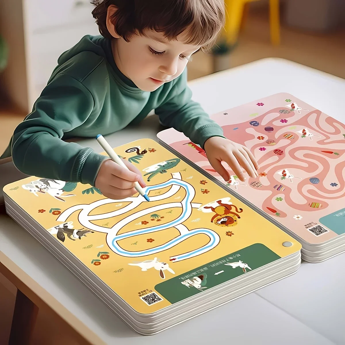 

Kids Maze Training Educational Games For Kids Concentration Maze Training Book Reusable Practice Copybook for 3-8 Years old
