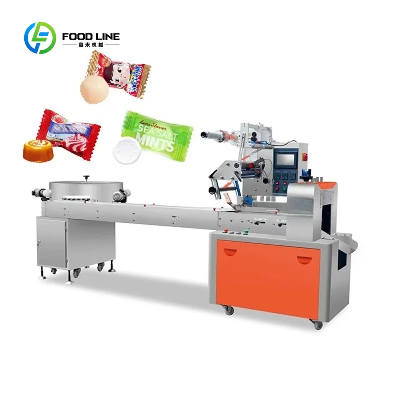 Customized small high speed mint hard candy pillow packaging machine fully automatic candy packing machine
