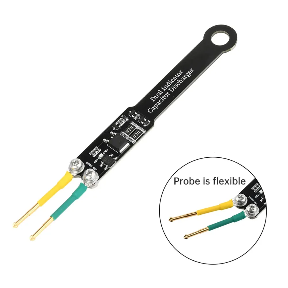 

AC DC Voltage Tester Capacitor Discharge Pen 1000V MOS Tube Dual LED Indicator For Capacitor Testing Capacitor Voltage Tester