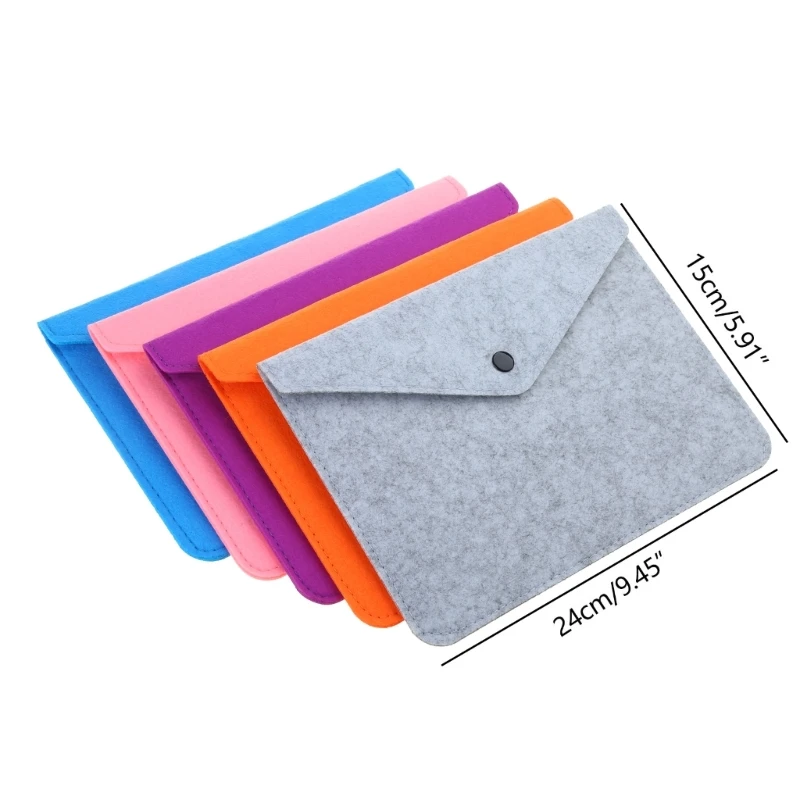 Felt File Folder File Briefcases Document Bag Paper File Folder Portfolios Case Letter Envelope Handbag Button Closure