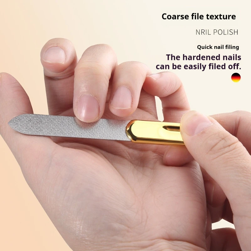 1-Piece‌ BaiYi Stainless Steel Nail File Professional Double-Sided Nail Files - Perfect for Home & Salon Manicure & Pedicure!