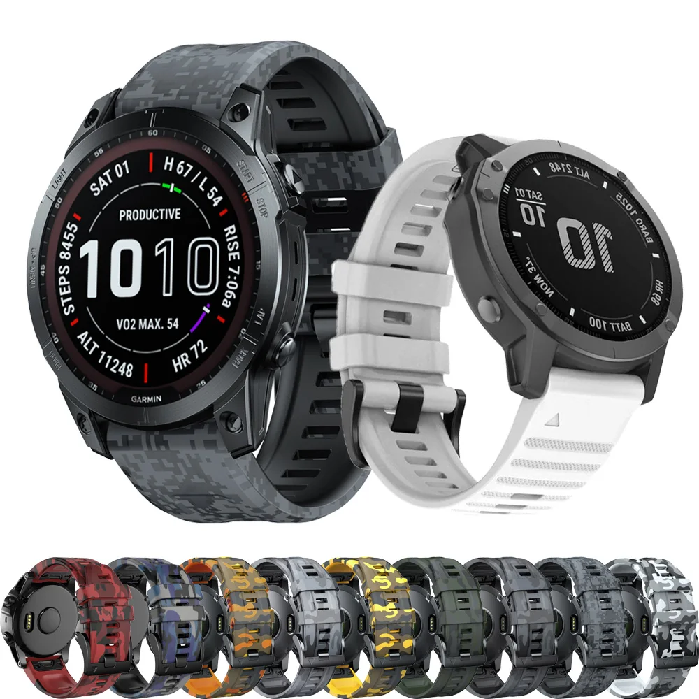 Quick Fit Silicone Watchband for Garmin Fenix 8 7 7X 6 6X Pro 5 5X Plus 26mm 22mm Bracelet Enduro 3 3HR/Epix Pro Gen 2 strap