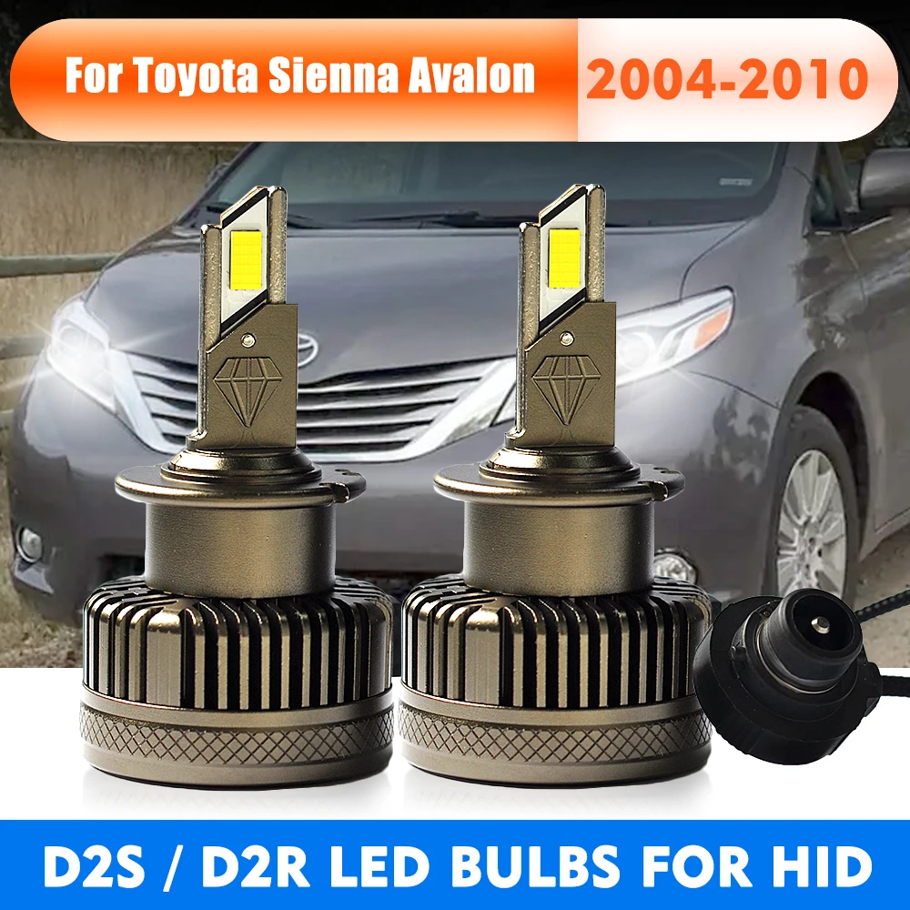 D2S LED Headlight Bulbs D2R Led Lamp HID Xenon Conversion Kits White 6000K 24000LM 55W For 04-10 Toyota Sienna Avalon 909812000