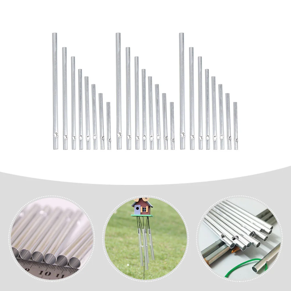 24 PCS Wind Chimes Accessories Tools Tube DIY Japanese Metal Tubes for Outdoor Playset Supplies Music Replacement