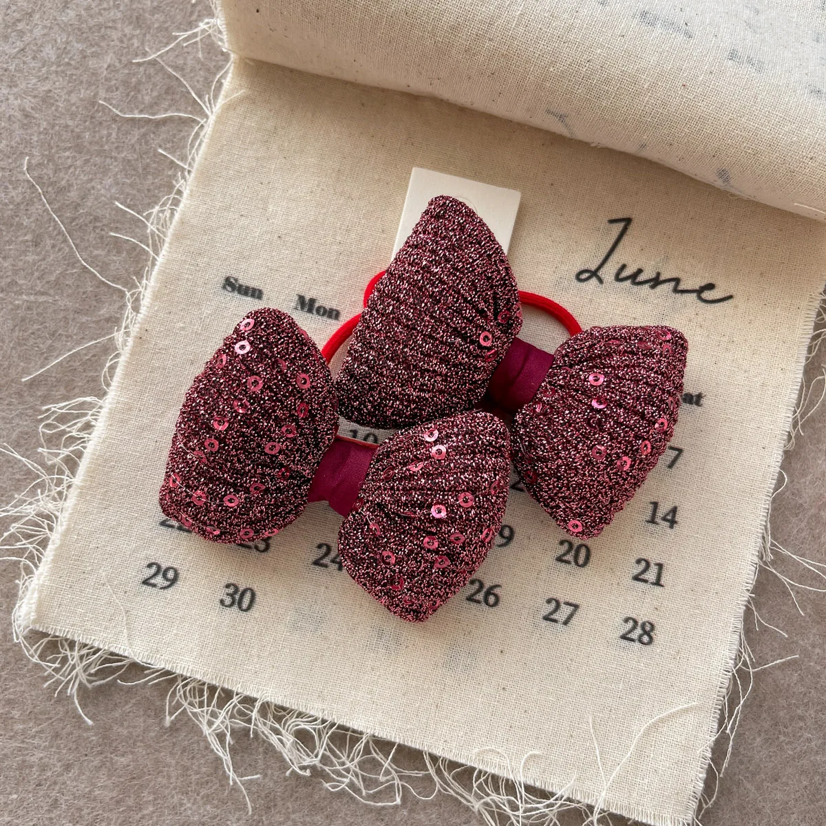 Sweet Red kawaii Bow Hair Rope Ring Children Gift Baby Girl Kid Elastic Hair Rubber Band Accessories Headdress Headwear Ornament - Image 5