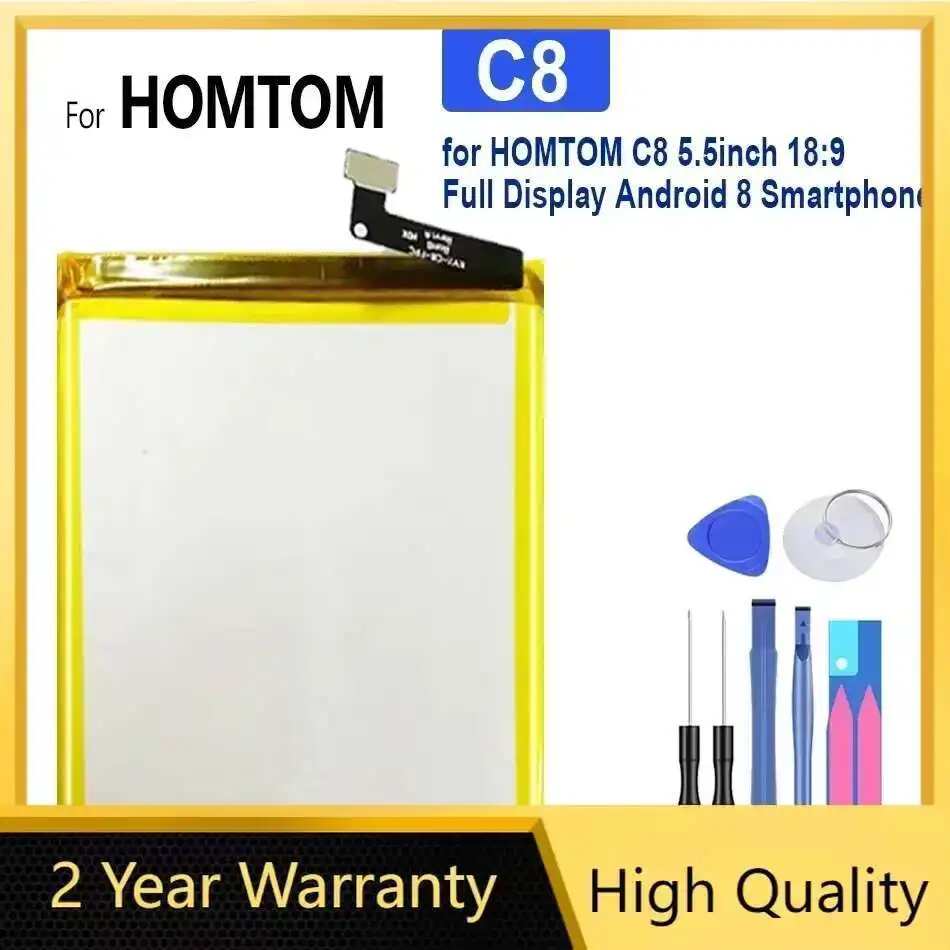 

3000mah Battery For HOMTOM C8 5.5inch 18:9 Full Display Android 8 Smartphone