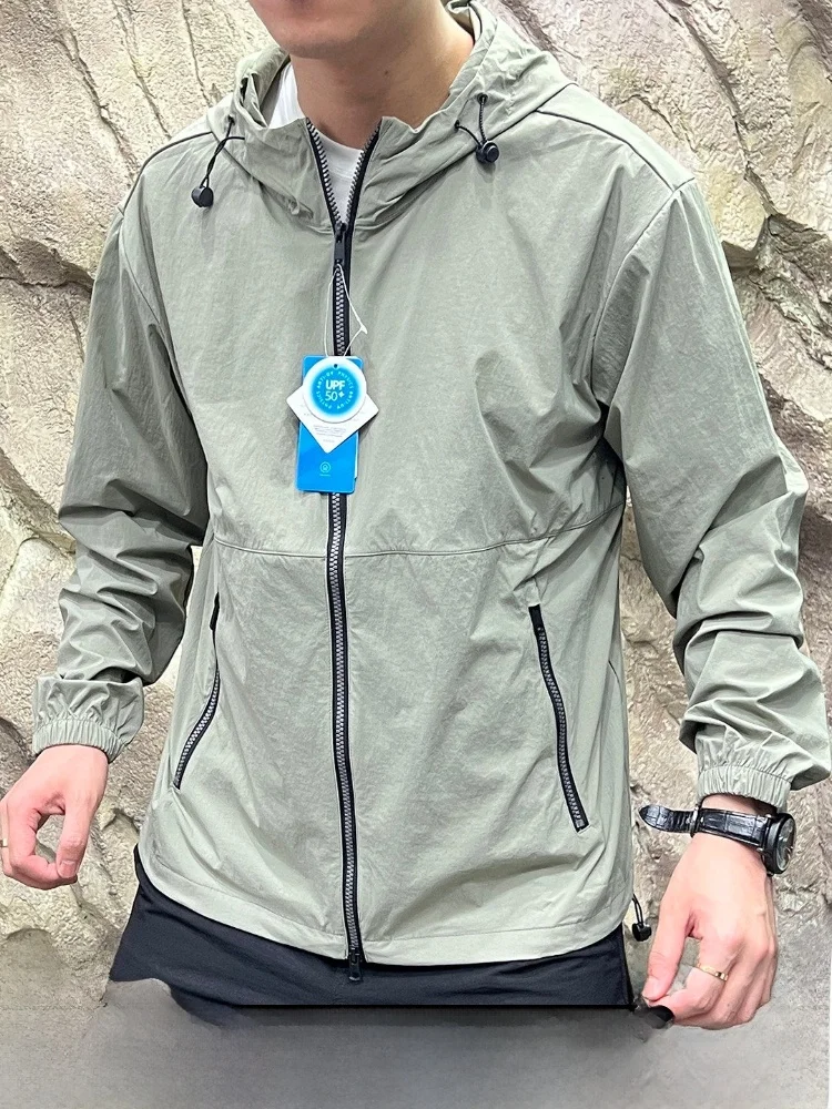 

Outdoor Lightweight Qui-Drng Waterproof Sunscreen Jaet UPF50 Axilla Laser Drilling Youth Faion Spring Summer Coat