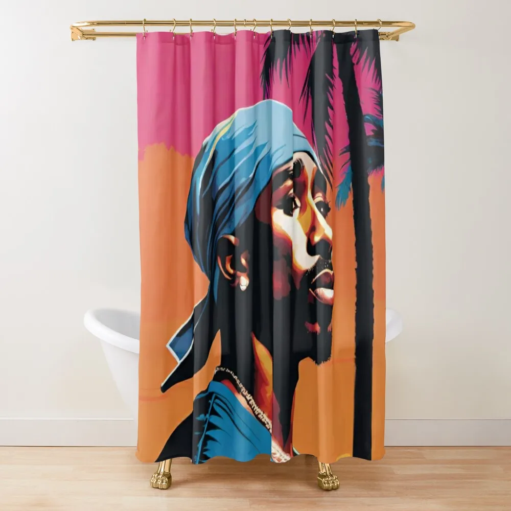 

Tupac: West Coast Sunset Shower Curtain Anti-Mold Waterproof Shower Cover Shower Set For Bathroom For Bathrooms Curtain
