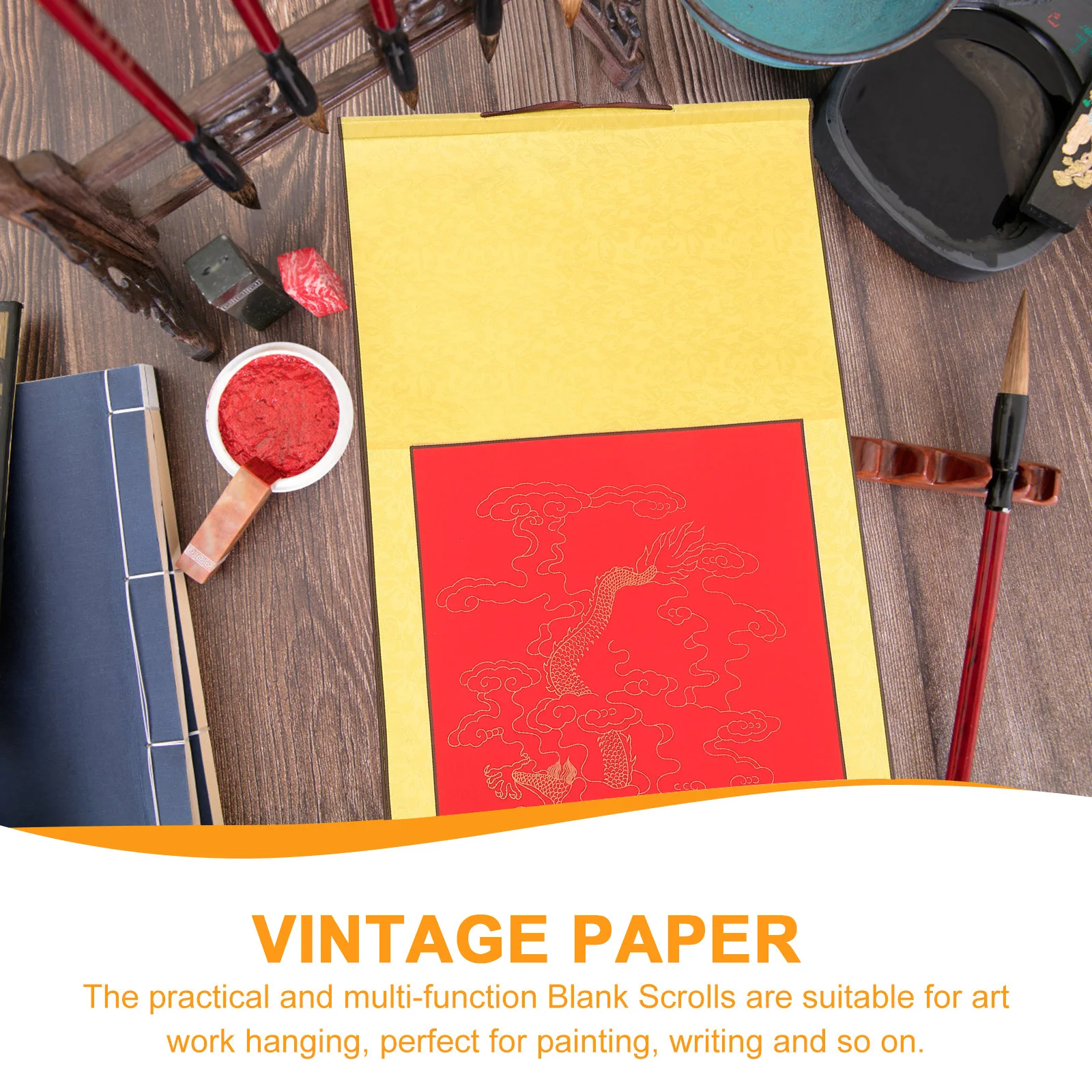 

Aged Blank Scroll Xuan Paper Chinese Calligraphy Writing and Painting Multi-Function Art Supply Chinese Wall Art