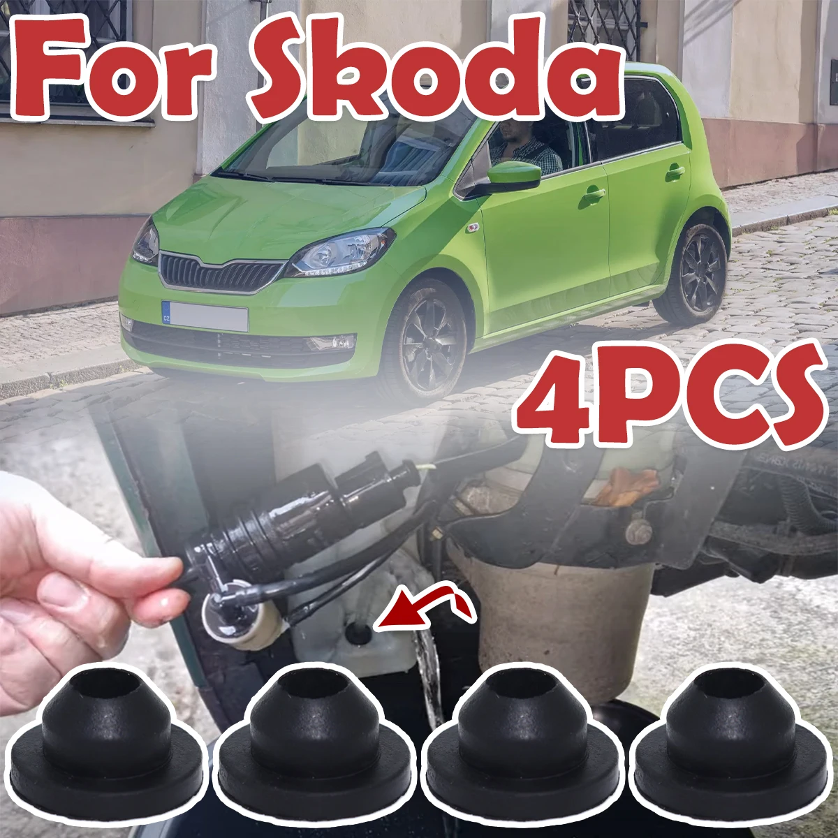 

4X Windshield Washer Headlight Pump Seal Water Reservoir Gasket Grommet Mount Rubber Bung Cap Clip Plug For Skoda Citigo Kamiq