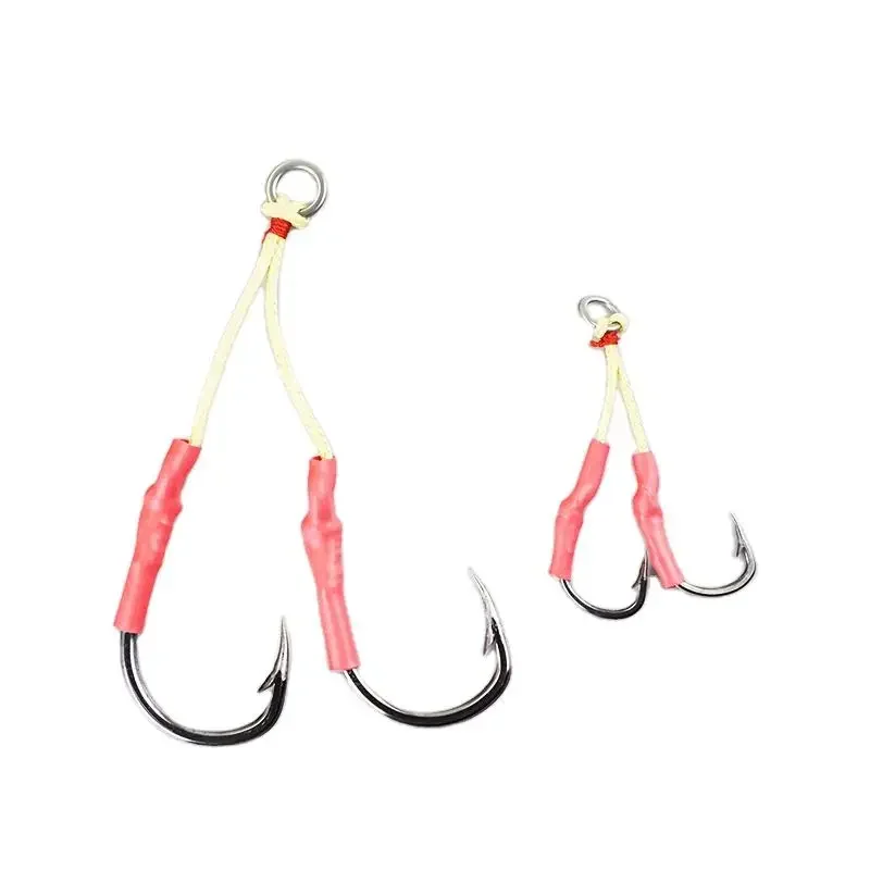 

500PCS/BAG High-quality Stainless Steel Sea Fishing Jig 10827 Assit Hook-AH201Twin Hook For Saltwater Freshwater