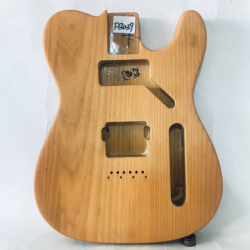 

FB039 Solid Ash Wood Tele Electric Guitar Body with Custom Pickups Right Hand for TL Guitar Replace DIY Damages String Through