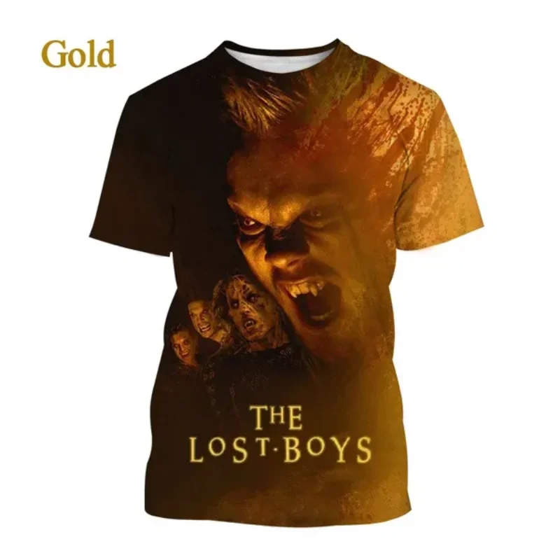 Fashion Men Clothing Horror Movie The Lost Boy 3D Print T-shirt Personality Casual Oversized T Shirt Harajuku Street Unisex Tops