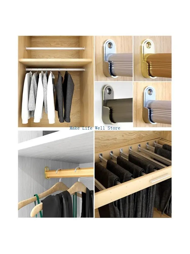 10Pcs Oval Closet Rod Support Brackets Round Tube Wardrobe Rod Socket Brackets Closet Support for Clothes Hanging