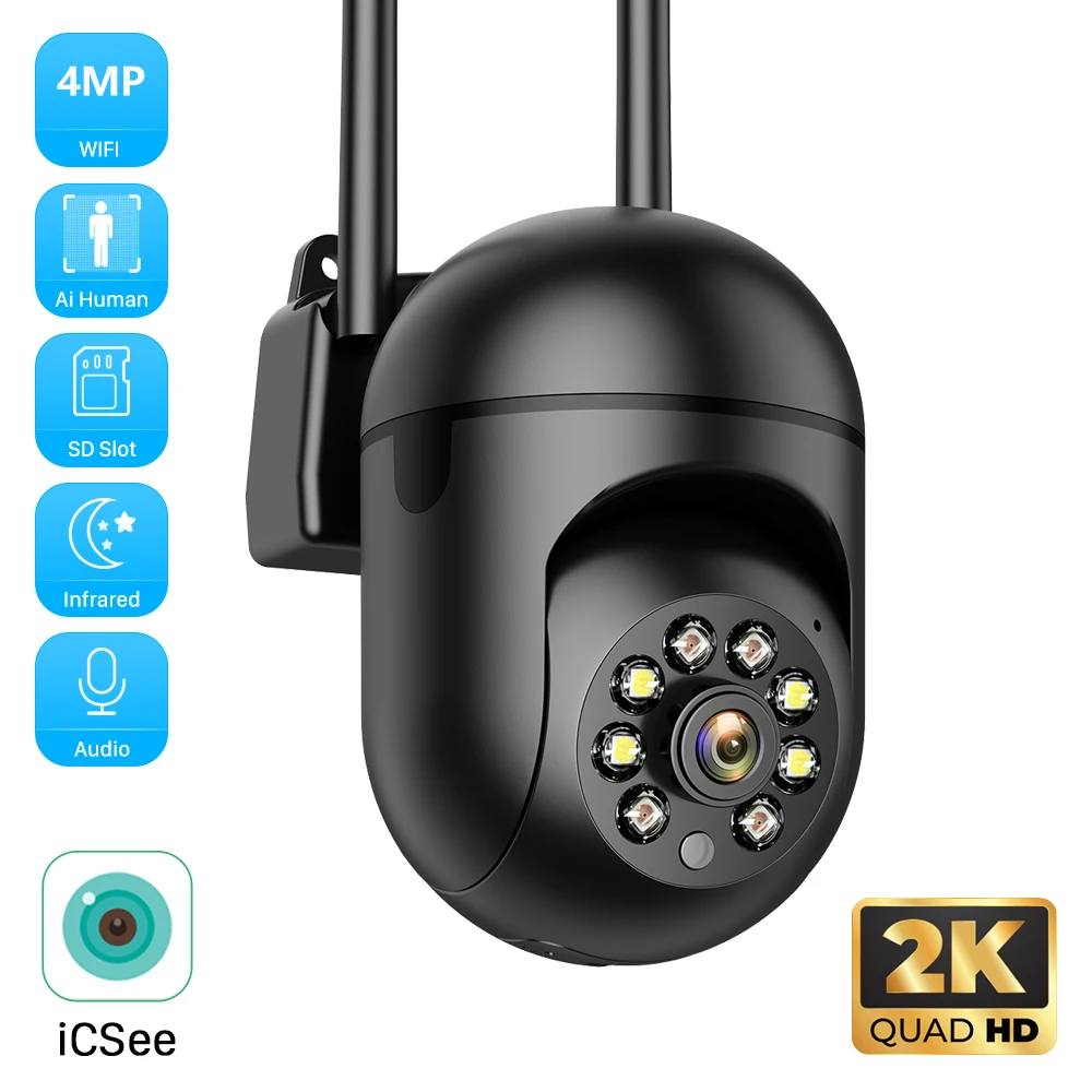 8MP 4K IP Outdoor WiFi Camera Surveillance Security CCTV PTZ Camera HD 4MP 2K Mini Wireless 1080P 2MP AI Tracking Onvif iCsee