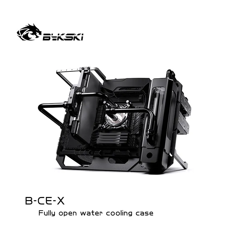 Bykski B-CE-X open water-cooled chassis, all-aluminum chassis rack DIY display, stand and lie dual-purpose