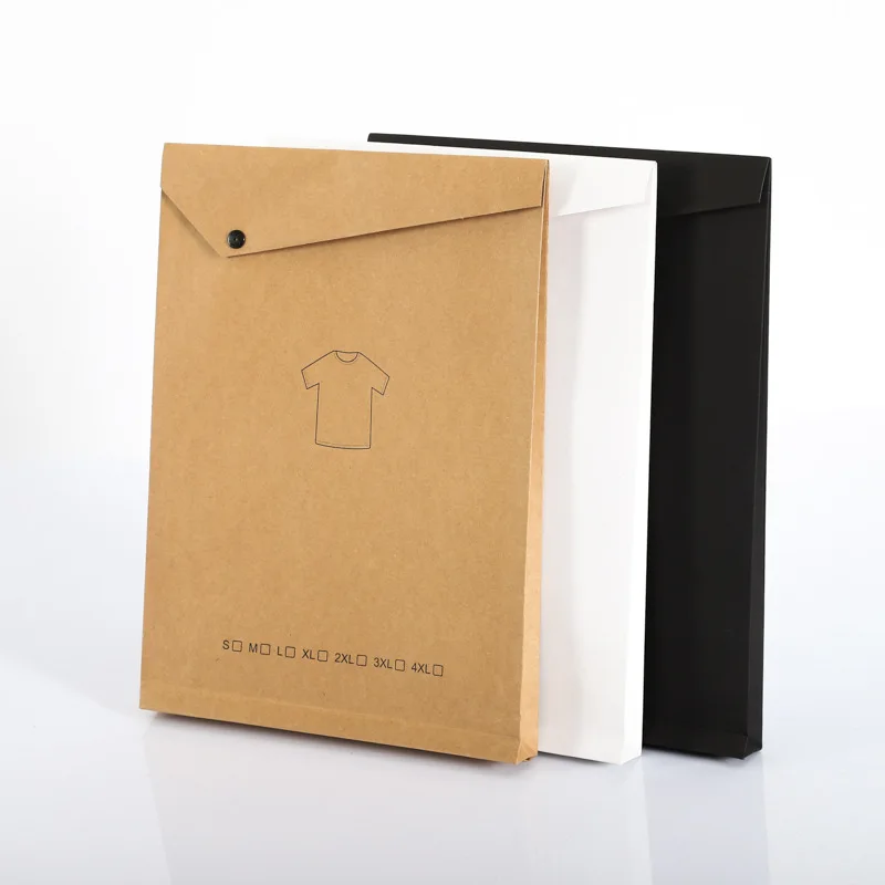 100Pcs/Lot Button Black White Brown Kraft Paper Bag Shirt Shopping Bag Creative Gift Packaging Paper Bag Wholesale
