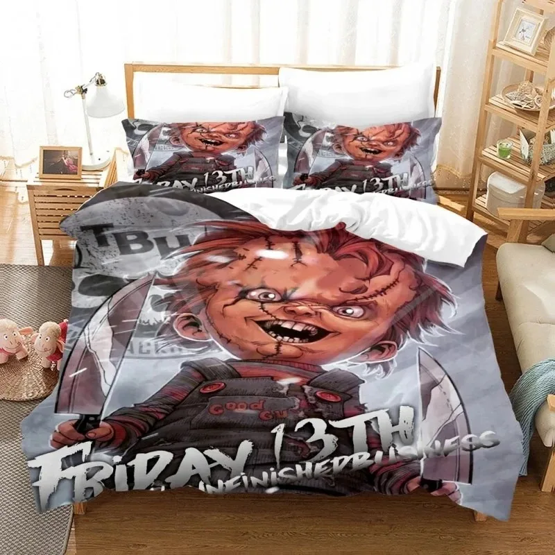 

Horror Movie Child Of Play Chucky Bedding Set Bedroom Soft Modern Bedspreads Comefortable Duvet Cover Quilt Cover And Pillowcase