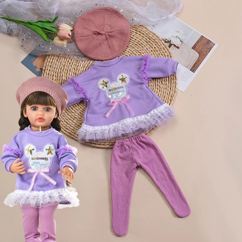 Fashion Cute 55cm Reborn Doll Clothes Baby Reborn Clothes Accessories Kids Doll Dress Up DIY Handmade Girl Reborn Dolls Toys