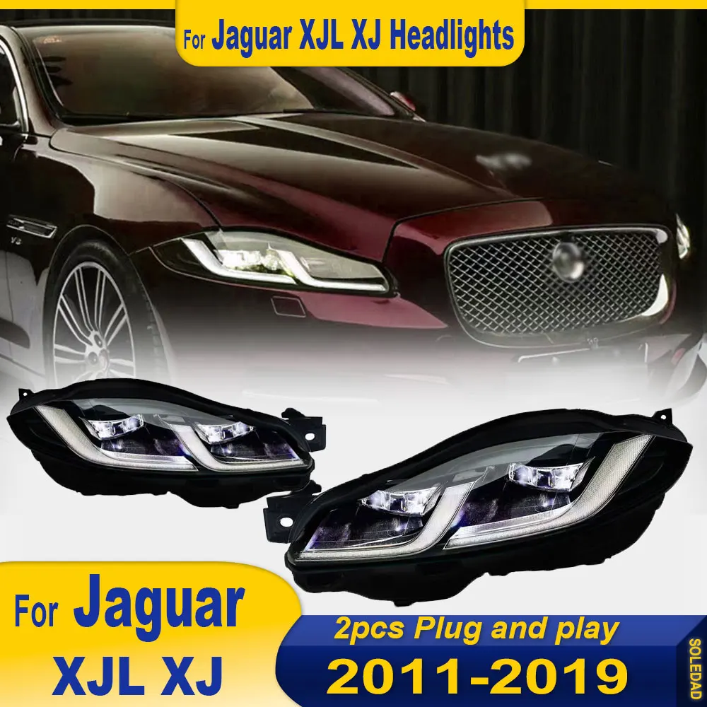 LED Head Lamp for Jaguar XJL XJ LED Headlight 2011-2019 Headlights Assembly DRL Turn Signal High Beam Angel Eye Projector Lens