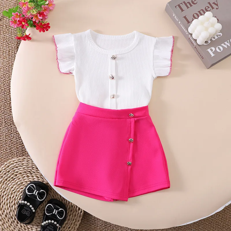 New Summer Baby Clothes Suit Kids Girls Clothing Suit Children Casual T-Shirt Shorts 2Pcs/Sets Infant Costume Toddler Tracksuits