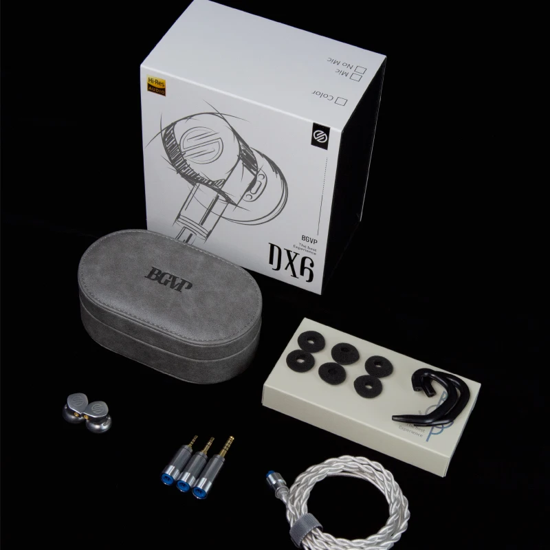 BGVP DX6 LCP Liquid Crystal Diafragma Bass Metal Flat Head Hifi Muziek Monitor Audiofiele MMCX In Ear Stereo Oortelefoon Hoofdtelefoon
