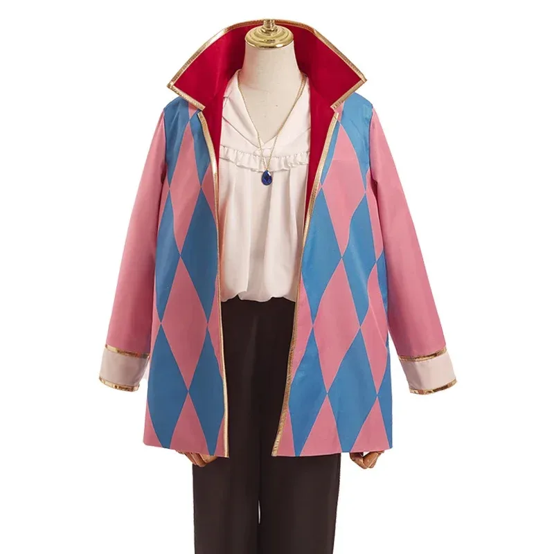 أنيمي عواء تتحرك القلعة تأثيري عواء تأثيري حلي شعر مستعار مجوهرات قلادة موحدة سترة الرجال النساء هالوين زي مجموعة كاملة