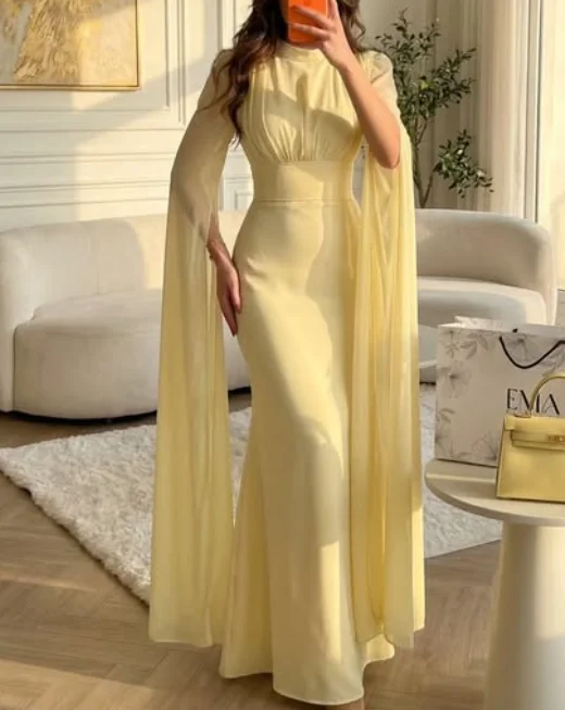 Customized High Collar Floor Length Bow Vestidos De Gala De Noche De Lujo Dress Serene Hill Luxury Evening Dress فستان سهرة 2026