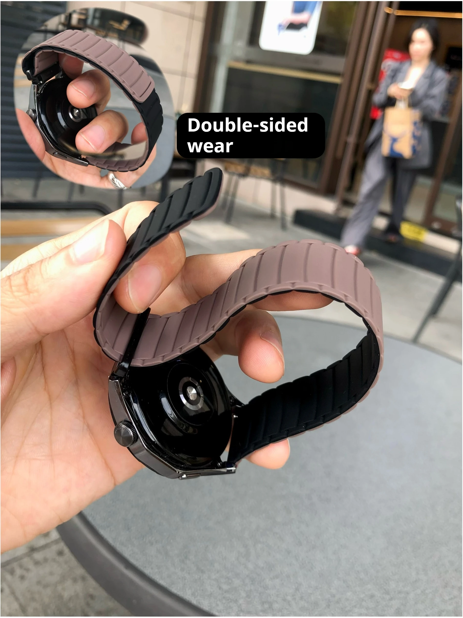 Kaker Storm Double-sided wear Suitable for Huawei watch GT5 strap gt432 soft silicone magnetic suction Xiaomi oppo